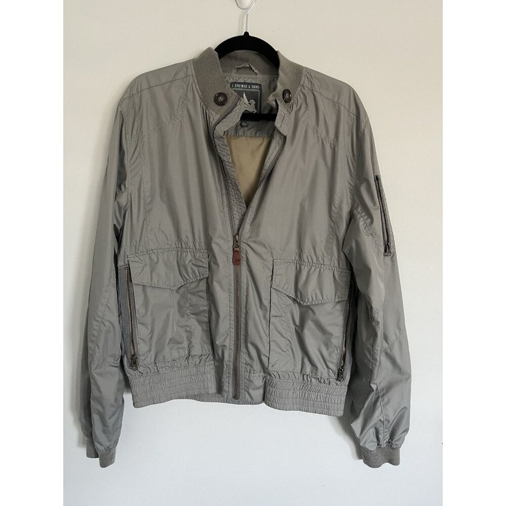I. Spiewak & Sons Mens Bomber Jacket L Gray